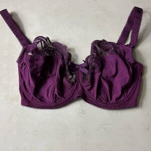 Charnos purple bra wired lightweight adjustable UK 32FF EURO 70FF Comfort *Read
